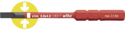 Produktbild von Wiha SoftFinish® electric slimBit, Schlitz (2831-10) 5,5 mm, 75 mm, 6,0 mm