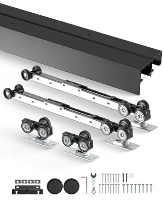 Zdjęcie produktu dla Zestaw Prowadnic Do Drzwi Przesuwnych Vevor 2438Mm Aluminiowy Mocny System
