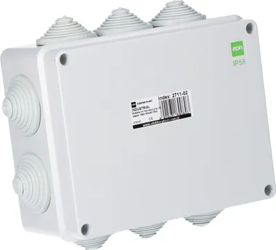 Obrázek produktu pro Krabice pro povrchovou montáž 198x163x80 s 10 šroubeními IP55 INDUSTRIAL