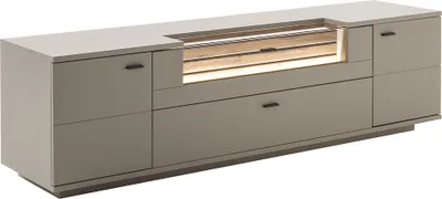 Produktbild von Fernsehschrank 210 cm in grau mit Eiche inkl. Beleuchtung LIEZEN-05