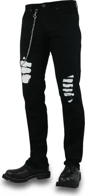 Produktbild von No Brands Required - Destroyed, Hose Schwarz im Straight-Fit-Style