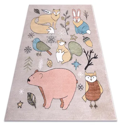 Image de Tapis FUN Forester pour enfants, animaux, forêt beige  multicolore 120x170 cm