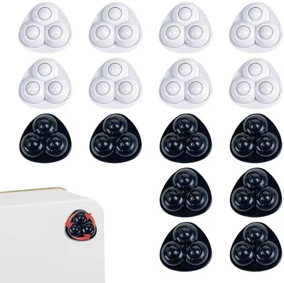 Produktbild von Set aus 16 Möbelrollen für Möbel und Küchenmaschinen - Kugelrollen mit 360° Drehung - Selbstklebend und stark - Mini-Rollen für Mülleimer und kleine Möbel