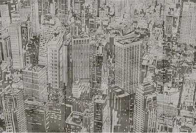Produktbild von Tadessi Fototapete | Stadt | 4.00 m x 2.70 m | Grau |  | Wandbild | Digitaldruck