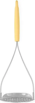 Obrázok produktu pre Brabantia 229503, tradičný miagač na zemiaky, Nerezová oceľ, Žltá, Plast, Otvor na zavesenie, 1 kusov, 85 mm
