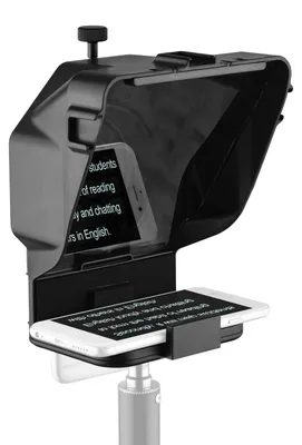 Produktbild von Tragbarer Smartphone-Teleprompter mit Halterung, Fernbedienung für Videoaufnahmen, Live-Streaming, Interviews, Präsentationen und Bühnenauftritte
