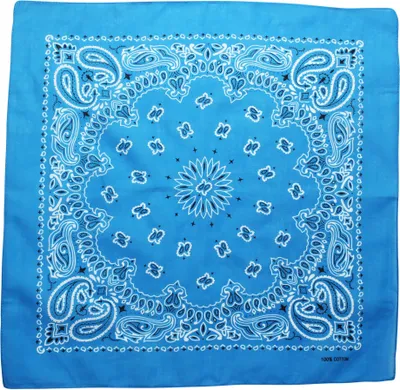 Produktbild von Bandana Tuch Paisley Muster 03 blau weiß quadratisches Kopftuch