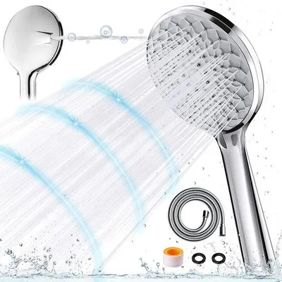 Produktbild von Famanu Duschkopf Handbrause - 6 Strahlarten, 1,5 m Schlauch