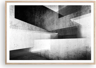 Produktbild von Gerahmtes Poster - Rahmen in heller Eiche - Dreidimensional Illusion optisch - 100x70 cm - Wand Bild - Wanddeko - Wandbilder - Kunstposter - Wandposter - Bilderrahmen - Bilder - P2NAA100x70-4962
