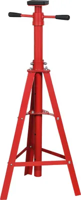 A red adjustable tripod stand.