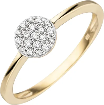 Produktbild von Gr. 54 Damen Ring 333 Gold Gelbgold bicolor 19 Zirkonia