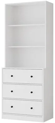 Obrázek produktu pro 6patrová knihovna XFT-002, se 3 zásuvkami, 40 × 60 × 180 cm, bílá
