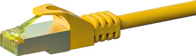 Produktbild von RJ45 Netzwerkkabel S/FTP (PiMF), mit CAT 7 Rohkabel, Gelb, 0,50m
