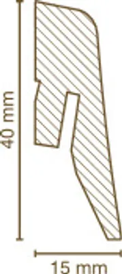 Produktbild von Sockelleiste MDF 15 x 40 x 2500 mm Stein zum Kleben, Clipsen, Schrauben & Nageln MDF-Kern foliert Fußleiste by PROVISTON 2.5 Meter | 1 Stück