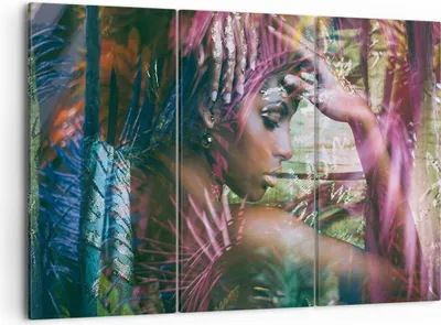 Produktbild von Bild auf Leinwand - Leinwandbild - frau modern - 105x70cm - Wand Bild - Wanddeko - Wandbilder - Leinwanddruck - Bilder - Kunstdruck - Wanddekoration - Leinwand bilder - Wandkunst - CE105x70-3501