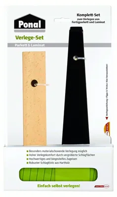 Produktbild von Ponal Verlegeset für Laminat & Parkett – Laminat Werkzeug Set mit Schlagklotz