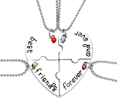 Produktbild von INF Herz-Puzzle-Halsketten-Set "Best Friends for Ever and Ever" 4 St.