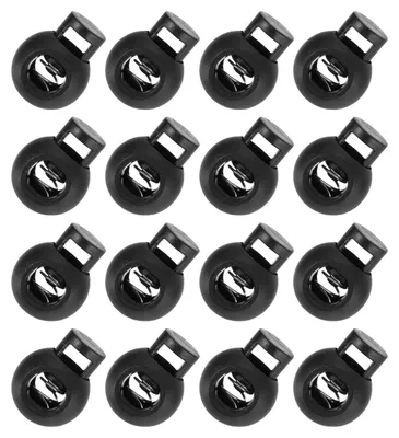 Kordelstopper aus Kunststoff, 8 mm, 50 Stück, schwarz