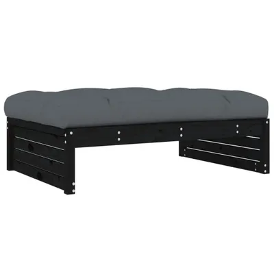 Produktbild von Gartenhocker Schwarz 120x80 cm Massivholz Kiefer