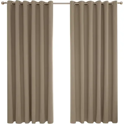 Image de Rideaux occultants à œillets, lot de 2, 229x229 cm, couleur taupe