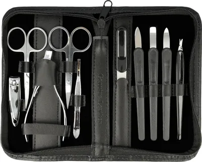 Produktbild von Maniküre Pediküre Set 10 teilig Pinzette Feile Nagelschere Nagelzange Haut
