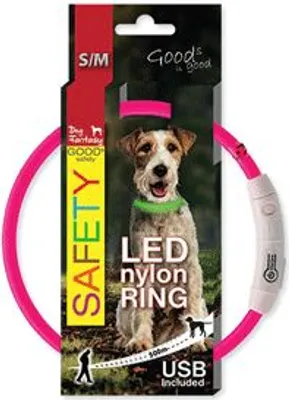 Zdjęcie produktu dla Obroża DOG FANTASY świecąca USB różowa 45cm 1szt