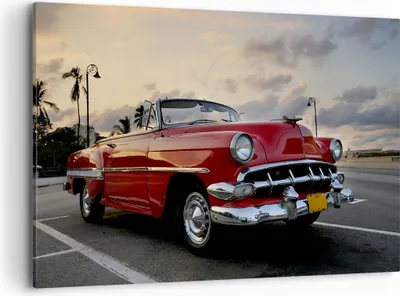 Produktbild von Bild auf Leinwand - Leinwandbild - Auto Kuba Himmel - 120x80cm - Wand Bild - Wanddeko - Wandbilder - Leinwanddruck - Bilder - Kunstdruck - Wanddekoration - Leinwand bilder - Wandkunst - AA120x80-0186