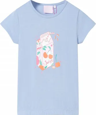 Produktbild von Kinder-T-Shirt Blau 116 (6 Jahre) Rundhalsausschnitt 100 % Baumwolle
