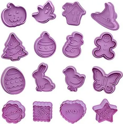 Produktbild von SUNSK Ausstechformen Halloween Ausstecher Set Plätzchenformen keksausstecher mit Auswerfer perfekt für Oster Halloween Weihnachten das Erntedankfest Backwerkzeuge