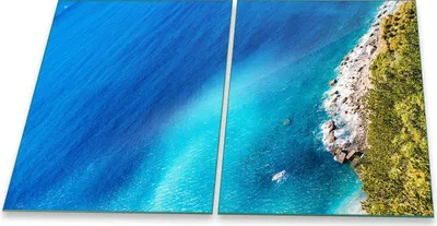 Produktbild von Herdabdeckplatte Glaskeramik 2-Teilig 2x40x52 Meer Blau Abdeckung Spritzschutz Glas