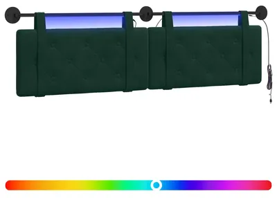 Produktbild von Hängendes Kopfteil Mit LED Licht Dunkelgrün Samt