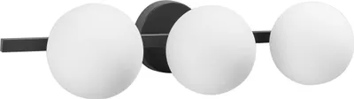 Produktbild von BELIANI Wandlampe Schwarz Aluminium Metall Glas 3-Flammig Kugelform Rund Modernes Design Spiegellampe Wandleuchte Badezimmer Wohnzimmer Schlafzimmer