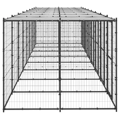 Obrázek produktu pro vidaXL Venkovní psí bouda Ocelová se zastřešením 19,36 m²