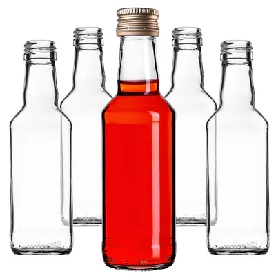Immagine prodotto di Set di 10 bottiglie di vetro, capacità 200 ml, con chiusura a vite, riutilizzabili