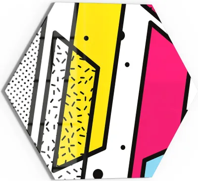 Produktbild von DEQOART Glasbild Echtglas 55x48 cm 'Bunte Formkunst' Wandbild Bild modern Deko