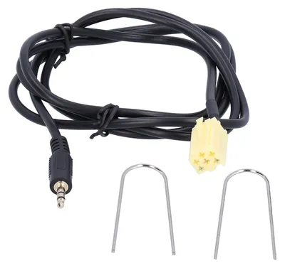Image de Adaptateur d'entrée audio avec câble AUX-IN de 150 cm (6 broches) et prise jack 3,5 mm pour Fiat Grande Punto