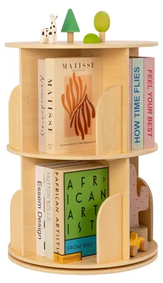 Drehbares Bücherregal 2 Ebenen, 360° drehbar, 46x46x60 cm