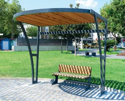 Produktbild von Casa Padrino Pergola Grau / Naturfarben 300 x 220 x H. 265 cm - Park & Stadt Möbel