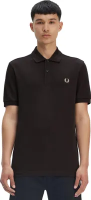 Produktbild von Fred Perry Polo einfarbig schwarz normale Passform Baumwoll-Piqué