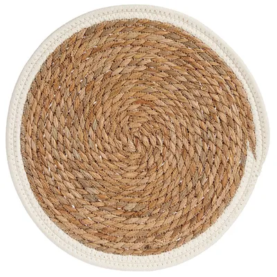 Produktbild von Untersetzer weiss weiss/naturbraun 35 x 1 x 35 cm