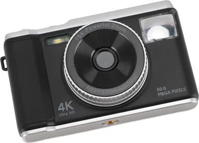 Obrázek produktu pro digitální kamera 4K, 50 MP, 2,8palcový displej, automatické zaostřování, vlogování s 16x zoomem, blesk, ochrana proti otřesům, pro dospívající, dospělé, začátečníky, černá barva