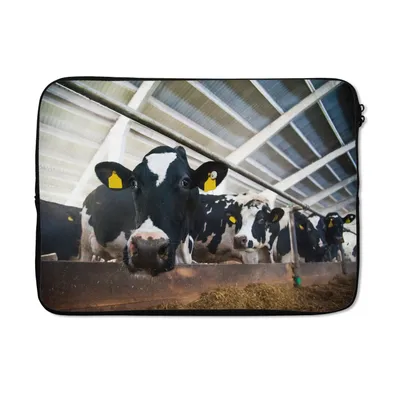 Produktbild von MuchoWow® Laptop Hülle 14 ZollKuh - Bauernhof - Stall Laptoptasche - Laptoptasche - Stoßsicher - Schutzhaube
