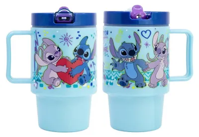 Produktbild von Disney Lilo und Stitch Angel Kinder Trinkbecher Becher mit Halm 530 ml