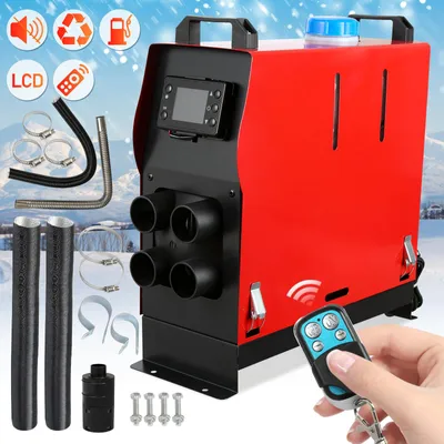 Image de Ikodm : Chauffage d'appoint diesel, chauffage à air 12 V, 8 kW, vertical. Chauffage d'air diesel avec écran LCD et télécommande, pour voiture, camion, camping-car