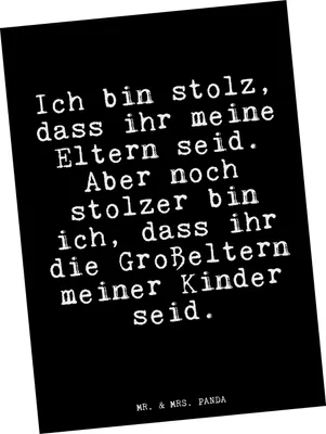 Produktbild von Mr. & Mrs. Panda Postkarte Ich bin stolz, dass... - Schwarz - Geschenk, bildkarte, Ansichtskarte, stolz, Ansichtskarten, Enkelin Geburt, Oma Opa, Sprüche, Postkarten