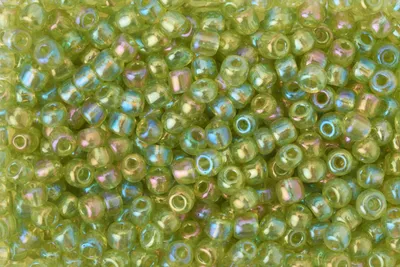 Produktbild von Rocailles Glasperlen Maigrün 2.5 mm Durchmesser, 20 g Inhalt, Rainbow irisierend