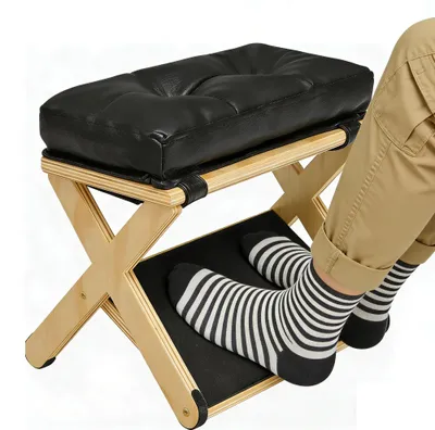 Image de Support de pieds en bois, réglable en hauteur, 2 en 1