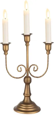 Produktbild von PolkaHome® 3-Arm Kerzenständer Vintage Metall Tafeldeko 29,5 cm Bronze