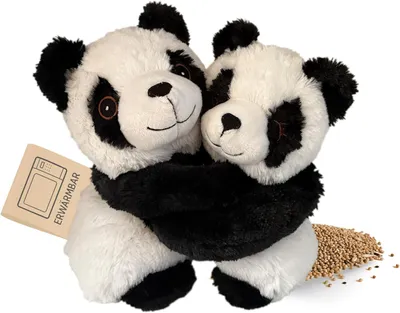 Obrázek produktu pro Sada vyhřívacích polštářů, 25 cm a 22 cm, motiv panda, vhodné do mikrovlnné trouby, pro děti