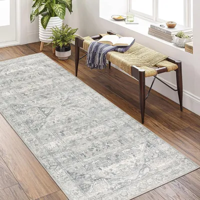 Obrázok produktu pre Solidchoice – Umývateľná podložka pod koberec 80x200 cm, sivá/béžová, protišmyková
